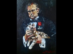 Retrato de Marlom Brando como Vito Corleone