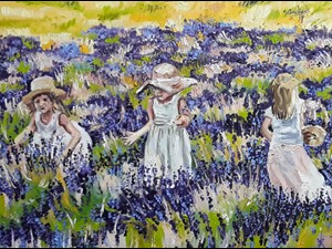 Three Girls in the Lavender Field