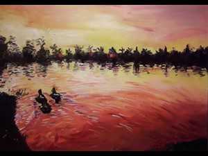 Por do sol no Lago Azul (Araçoiaba da Serra-SP)